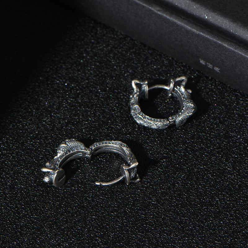 925 Sterling Silver Dragon Protection Earrings