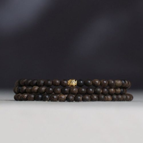 Brunei Agarwood 108 Mala Bracelet with 999 Gold Bead