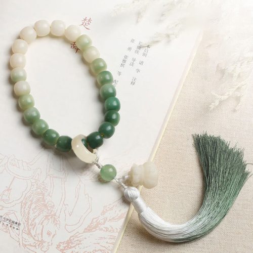 Bodhi Seed Wealth Wrist Mala with Lotus Wisdom