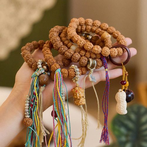 Tibet Rudraksha Bodhi Seed Wealth Amulet Bracelet