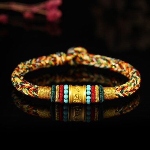 Tibet 999 Gold Om Mani Padme Hum Luck Bracelet