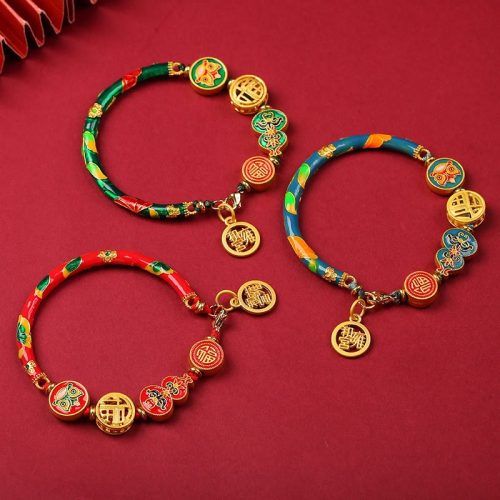 Tibetan Gourd Lion Wealth Luck Bracelet