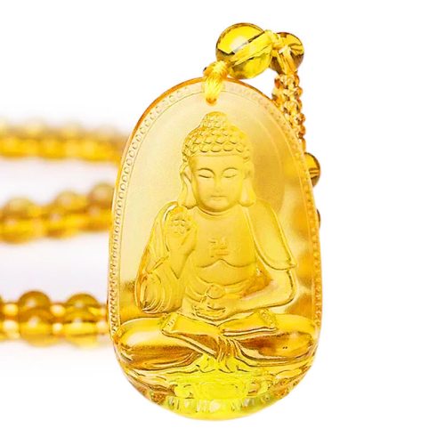 Citrine Buddha Serenity Pendant Necklace