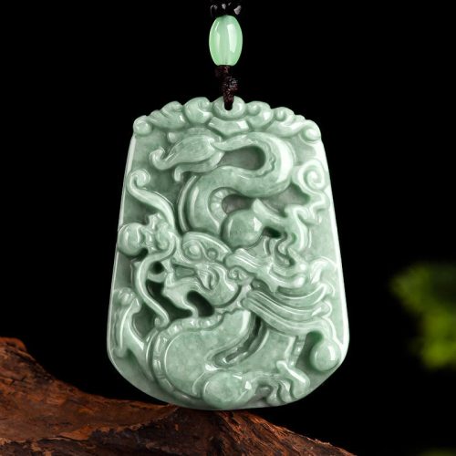 Chinese Zodiac Dragon Jade Protection Necklace
