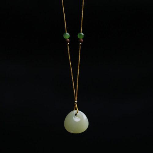 Natural Hetian Jade Prosperity Necklace