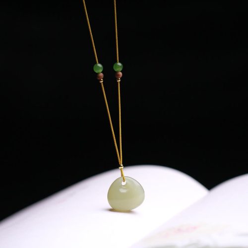 Natural Hetian Jade Prosperity Necklace