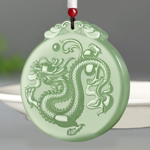 Jade Dragon Luck Pendant Necklace