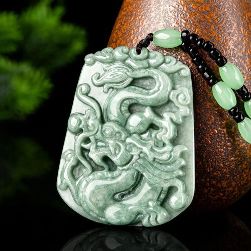 Chinese Zodiac Dragon Jade Protection Necklace
