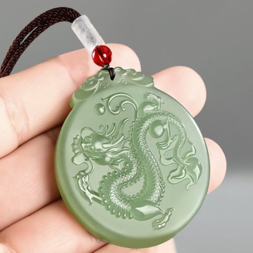 Jade Dragon Luck Pendant Necklace