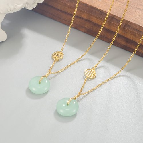 Jade Abundance Peace Buckle Necklace