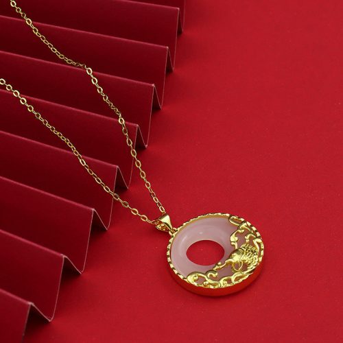 White Jade Koi Fish Prosperity Necklace