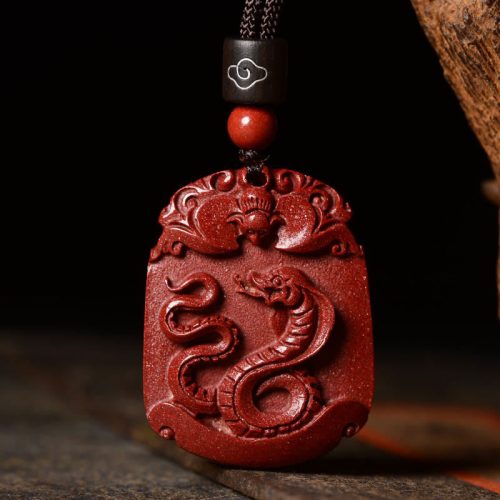 Chinese Zodiac Cinnabar Concentration Necklace Pendant