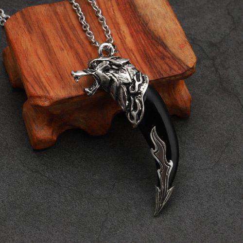 Imitation Wolf Tooth Titanium Steel Necklace