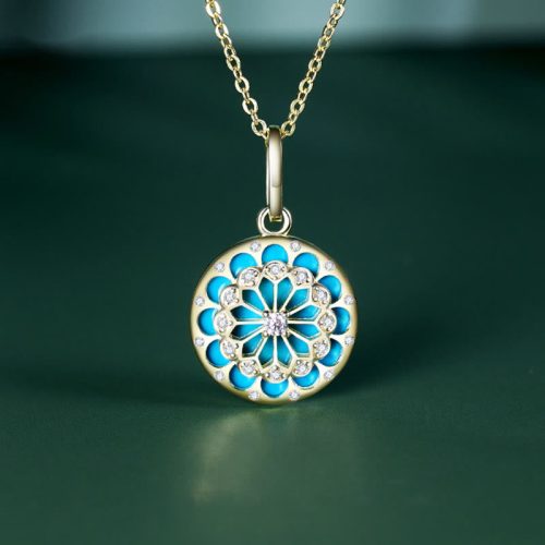 Turquoise Zircon Protection Necklace in 925 Silver