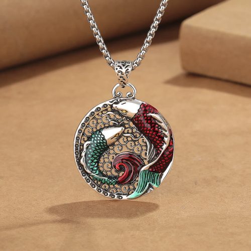 Tibetan Copper Koi Fish Necklace