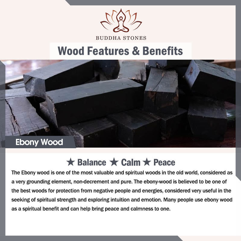Ebony Wood Peace Pendant Necklace
