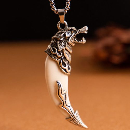 Tibetan Wolf Tooth Titanium Steel Necklace