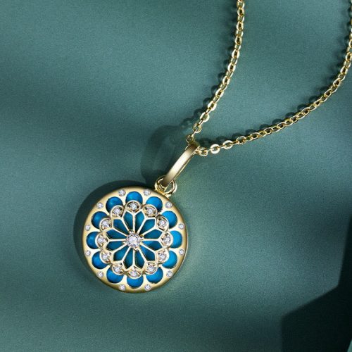 Turquoise Zircon Protection Necklace in 925 Silver