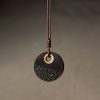 Ebony Wood Peace Pendant Necklace