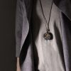 Ebony Wood Peace Pendant Necklace