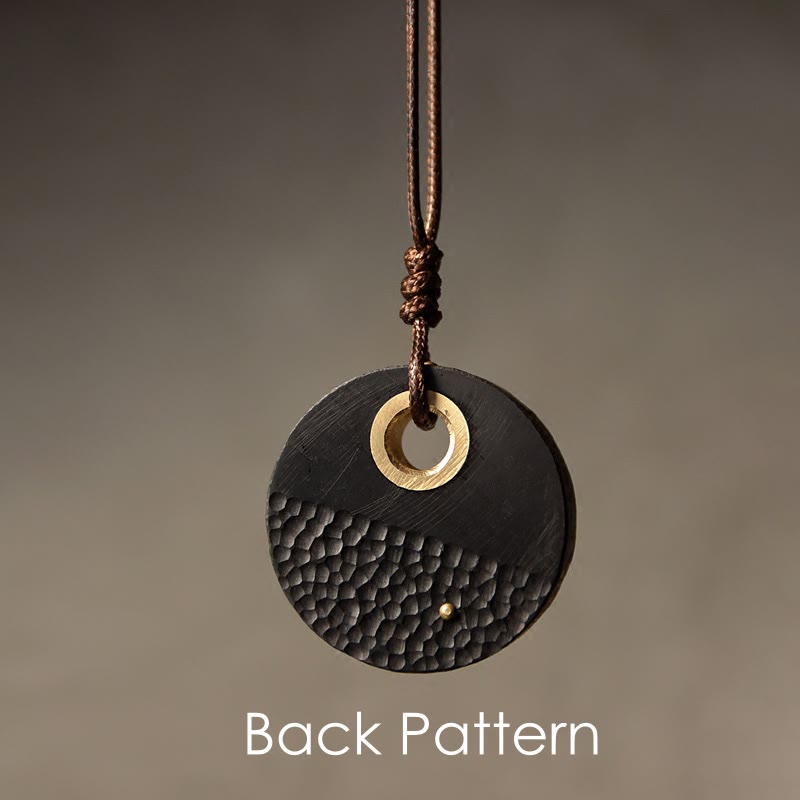 Ebony Wood Peace Pendant Necklace