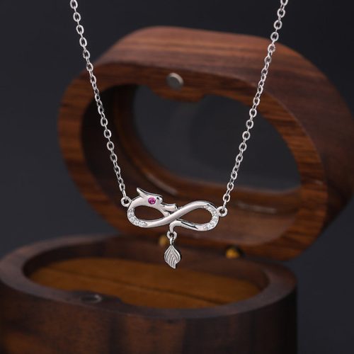 999 Silver Year of the Dragon Protection Necklace