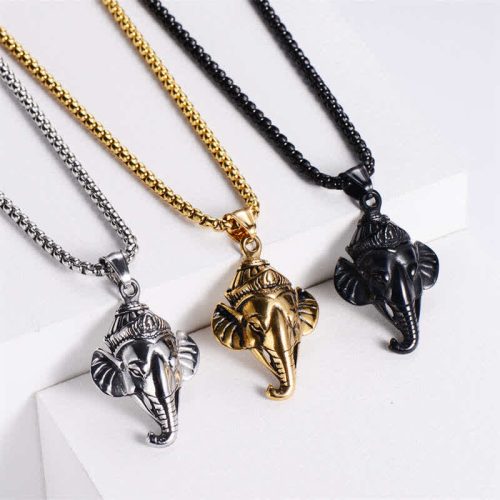 Ganesh Titanium Steel Protection Pendant Necklace