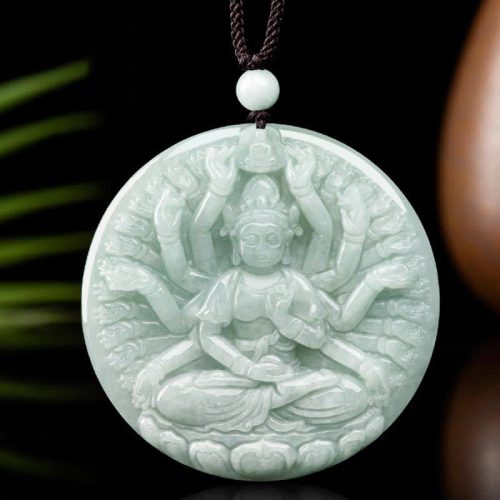 Jade Thousand-Hand Kwan Yin Necklace Pendant