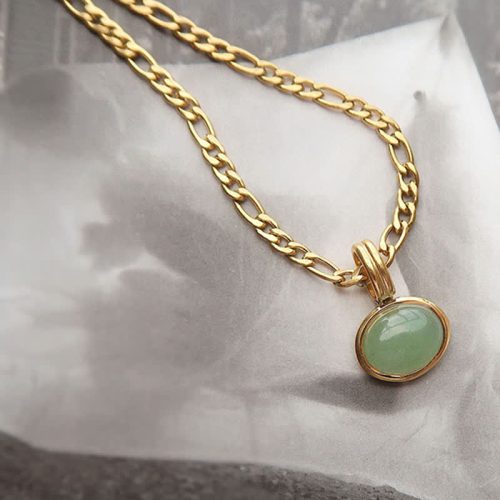 Turquoise Strength Titanium Steel Pendant Necklace