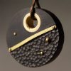 Ebony Wood Peace Pendant Necklace