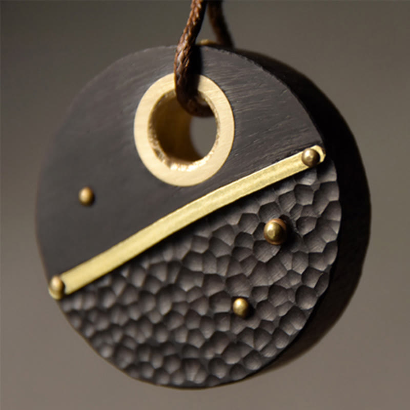 Ebony Wood Peace Pendant Necklace