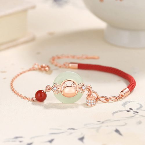 925 Silver Dragon Hetian Jade Protection Bracelet
