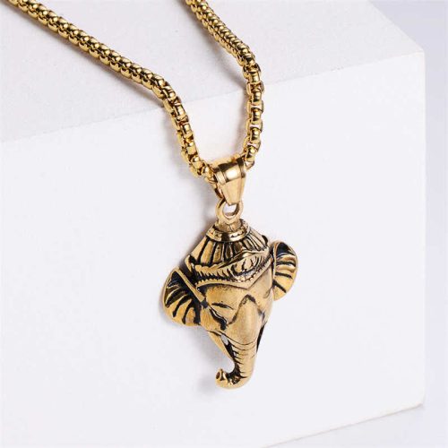 Ganesh Titanium Steel Protection Pendant Necklace