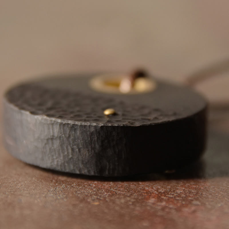 Ebony Wood Peace Pendant Necklace