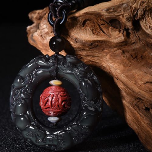 Rainbow Obsidian PiXiu Healing Necklace