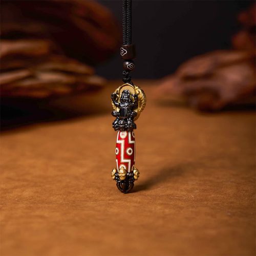 Tibetan Dzi Bead Skull Wisdom Necklace