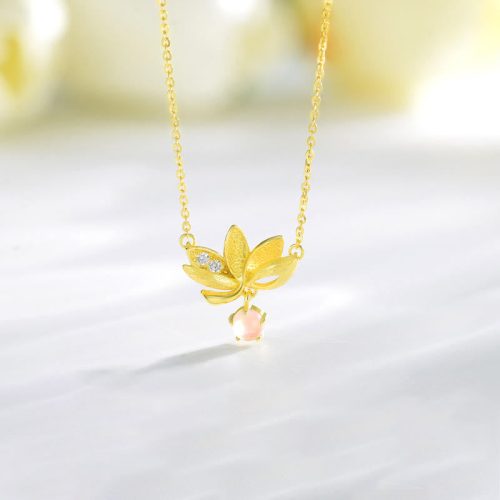 925 Silver Lotus Evil Protection Pendant Necklace