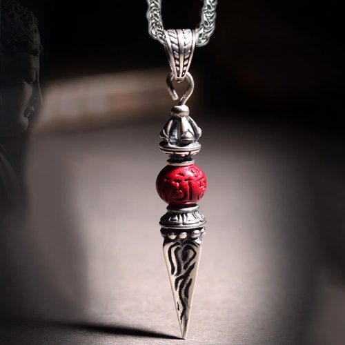Red Cinnabar Dorje Vajra Blessing Necklace