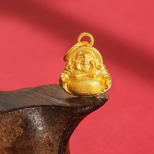 999 Gold Mini Laughing Buddha Pendant Necklace