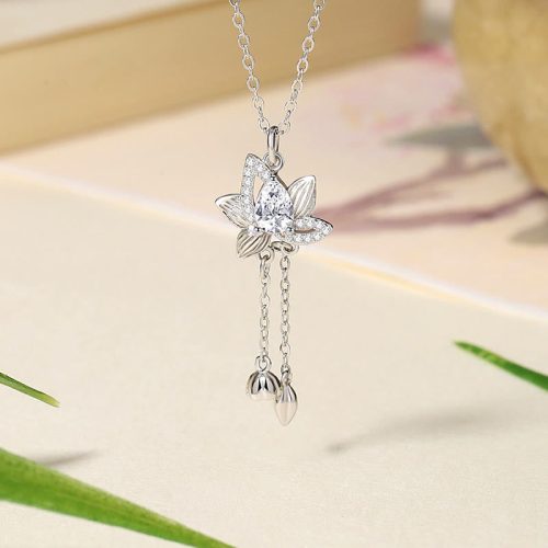 925 Silver Lotus Enlightenment Pendant Necklace