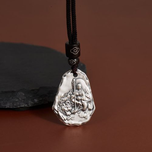999 Sterling Silver Ksitigarbha Buddha Pendant Necklace
