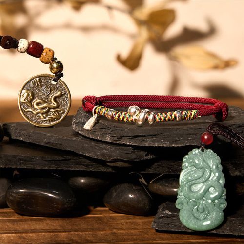 Natural Green Jade Protection Pendant Bundle