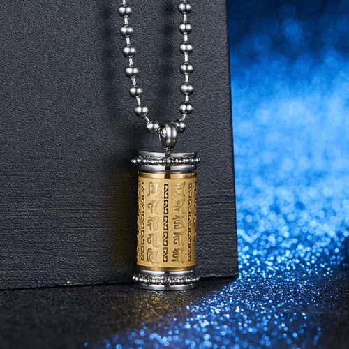 TiBuddha Buddhist Prayer Wheel Pendant Necklace