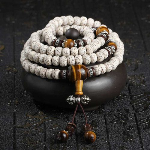 Tibetan Tiger Eye Bodhi Seed Peace Bracelet