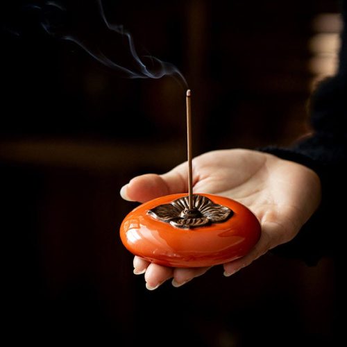 Persimmon Ceramic Meditation Incense Burner