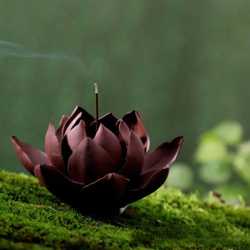 Tibetan Purple Clay Lotus Incense Holder