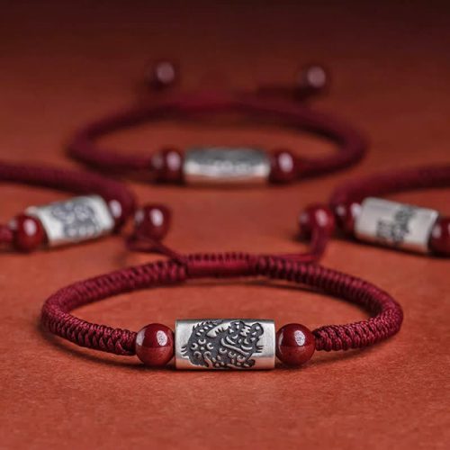 925 Silver Cinnabar Zodiac Charm Bracelet