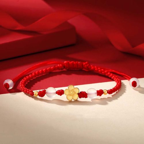 925 Silver Sakura Chalcedony Luck Bracelet