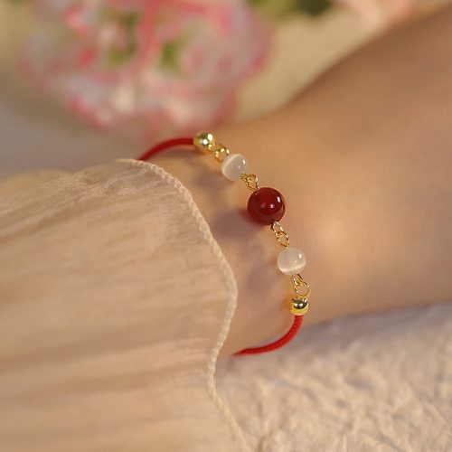 Red Agate Cat Eye Confidence Bracelet