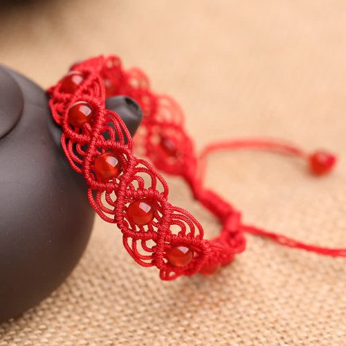 Tibetisches Rote Achat Selbstvertrauen Energiearmband